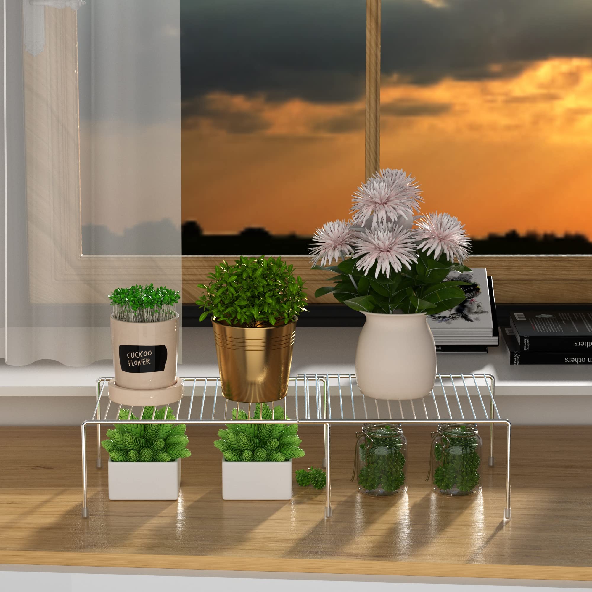 Redrubbit shelf fits under sinks and in pantry for organized clutter-free spaces.