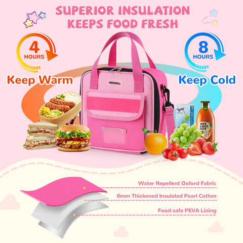 REDSHELL adjustable-strap view shows versatile crossbody or shoulder wear for kids.