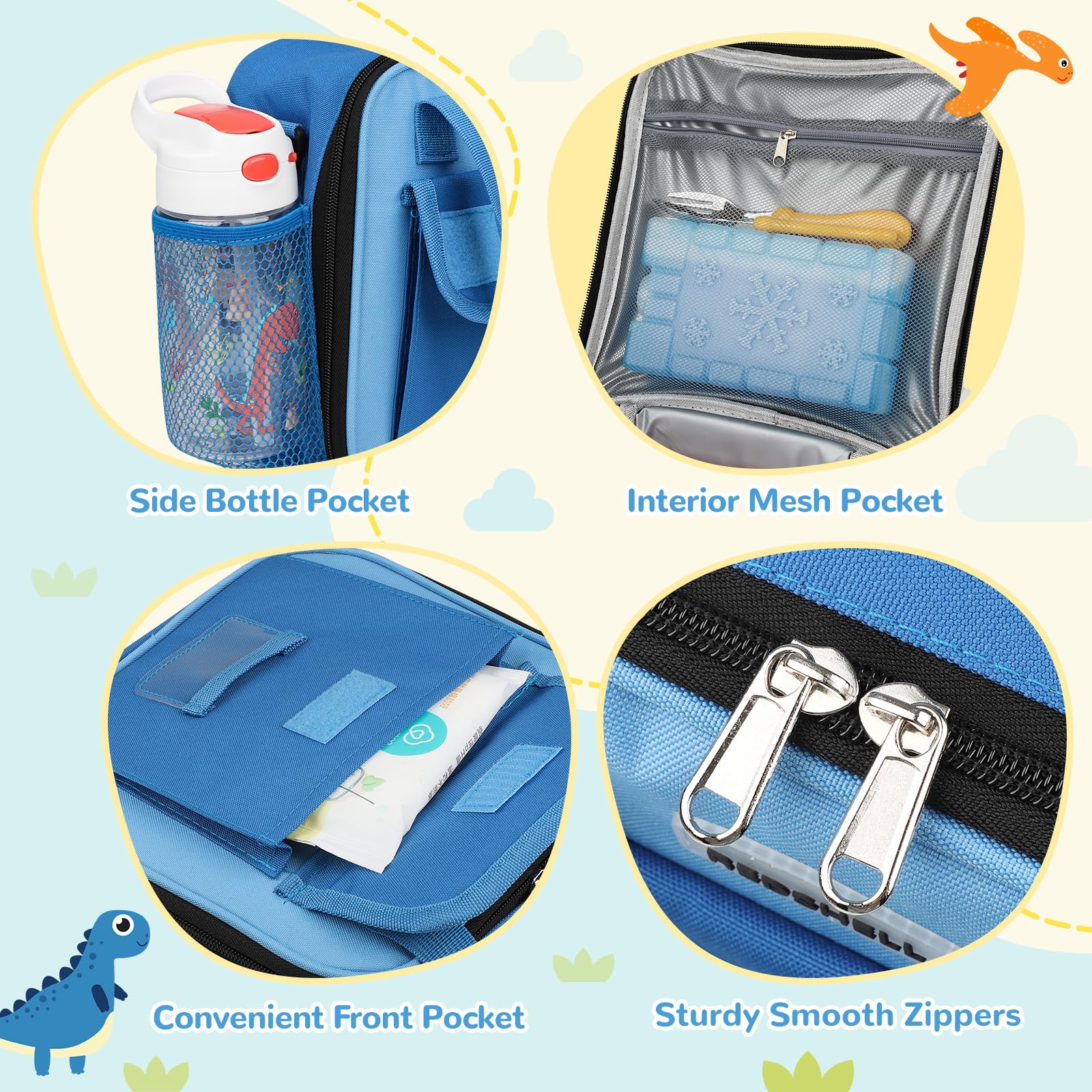 REDSHELL lunch bag adjustable strap offers crossbody or shoulder carry.