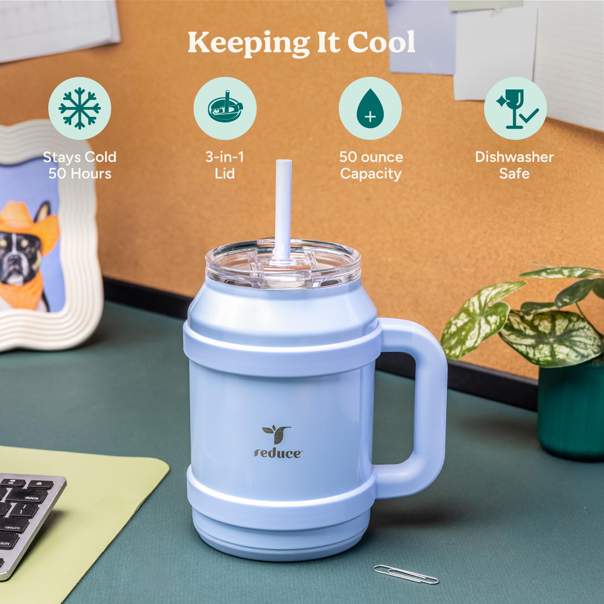 REDUCE stainless steel tumbler BPA-free for durable daily use.
