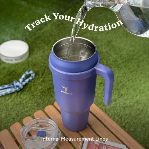 REDUCE 50 oz tumbler inner markings help track daily hydration