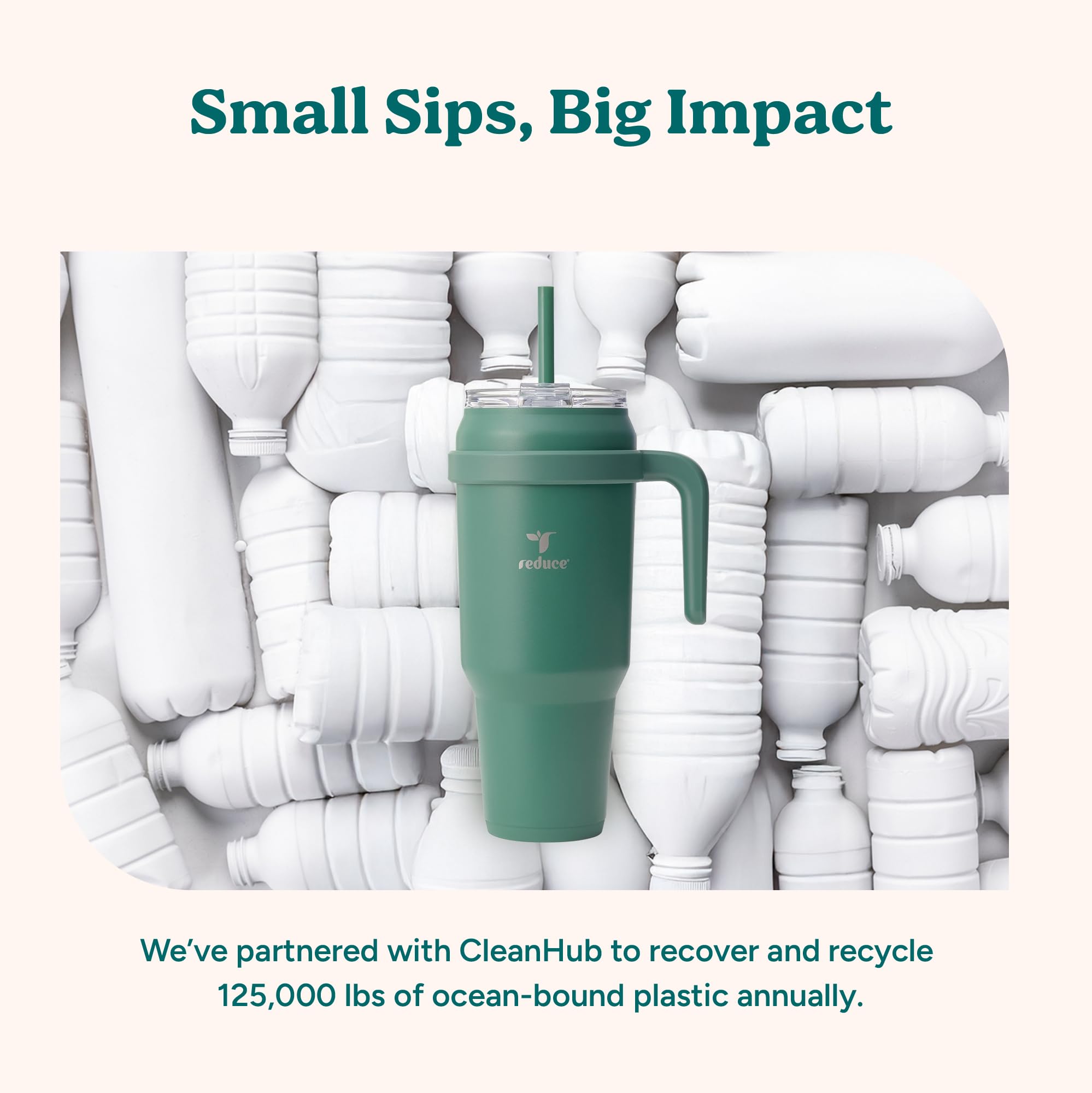 REDUCE 50 oz tumbler uses dual-wall insulation to keep drinks cold for hours
