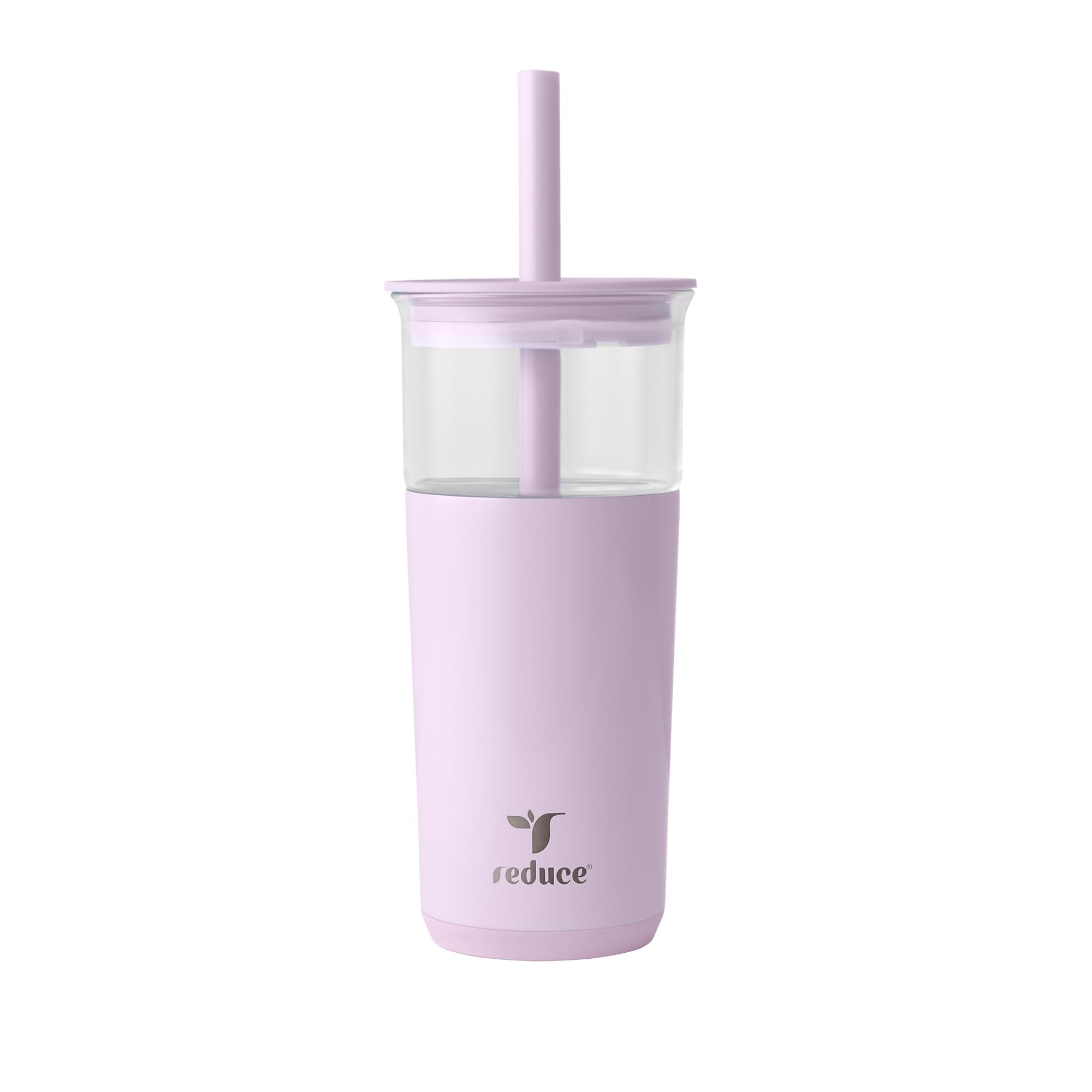 REDUCE Aspen 20 oz glass tumbler front view shows cold drinks up to 12 hours.