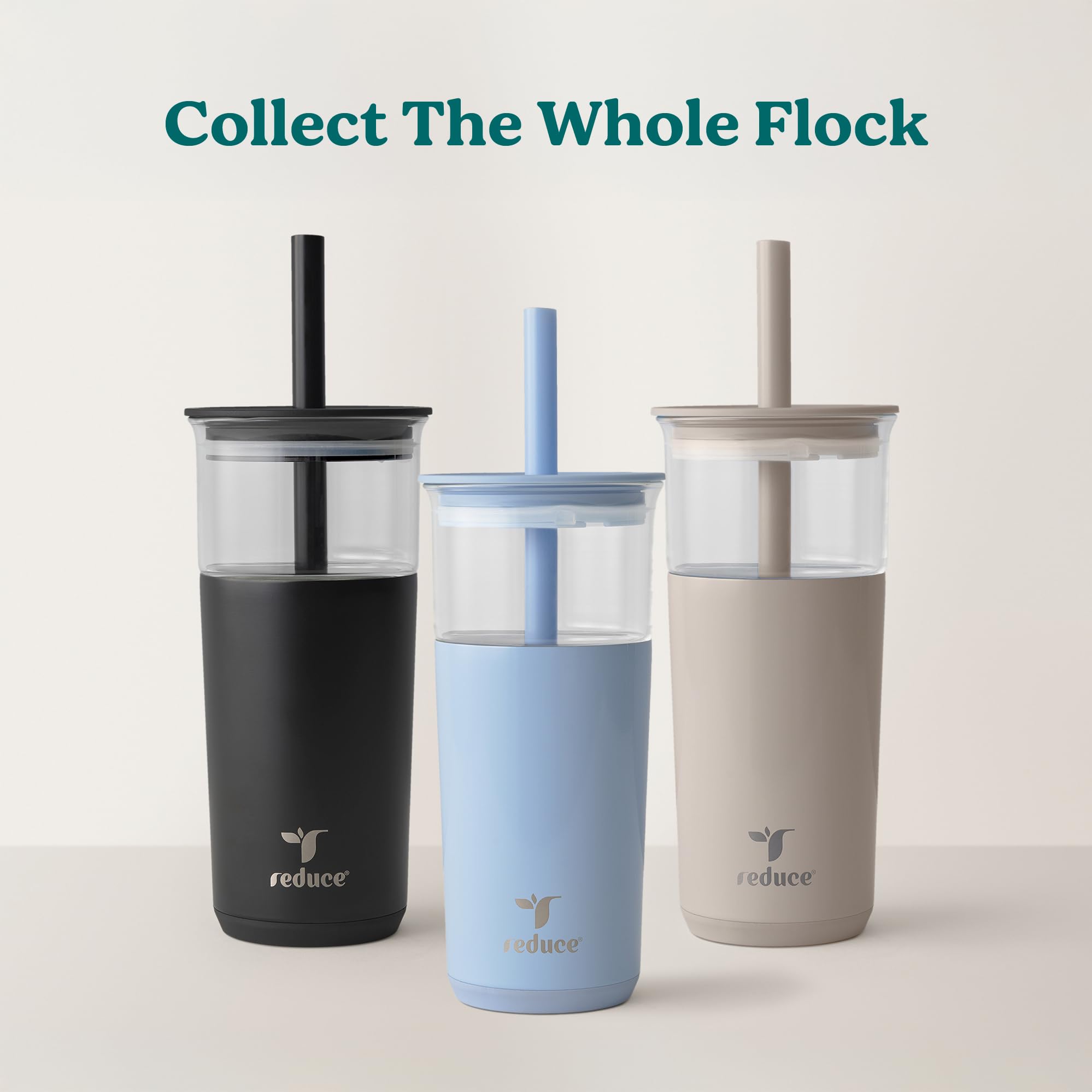 REDUCE Aspen lid and straw fit glass and sleeve.