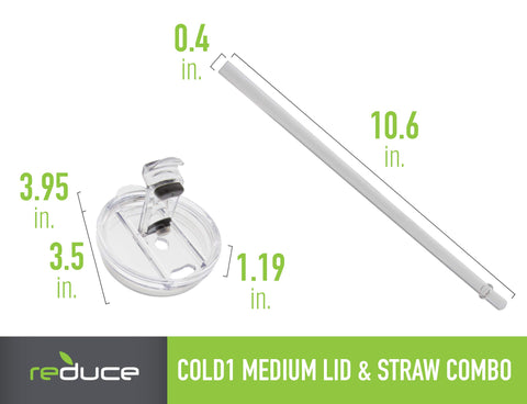 REDUCE Cold1 straw length of 10.6 inches for comfortable sipping