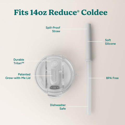 Reduce Coldee 2.0 lid-straw assembly, secure fit to reduce leaks.
