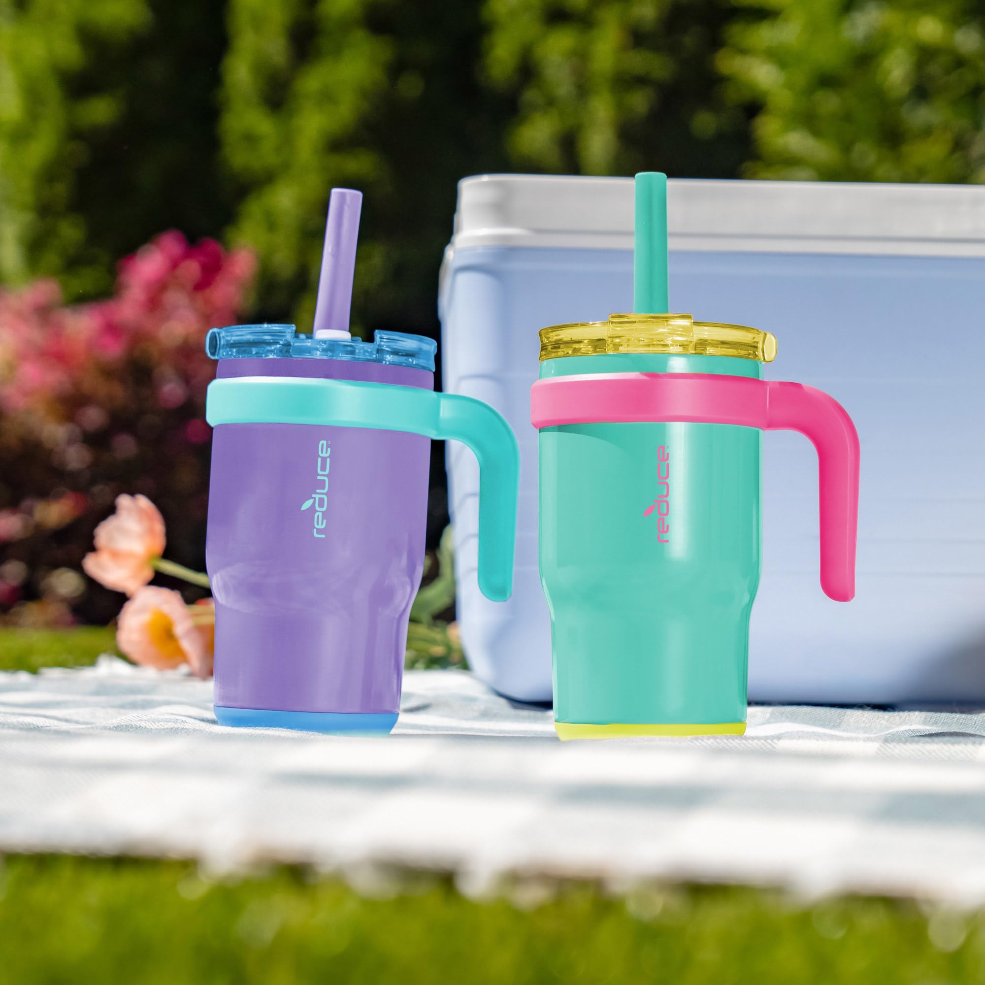Purple and teal colors appeal to kids and parents.