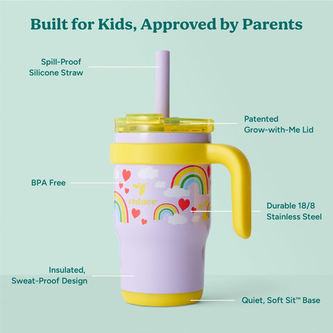 REDUCE Coldee tumbler includes a comfortable handle for little hands.