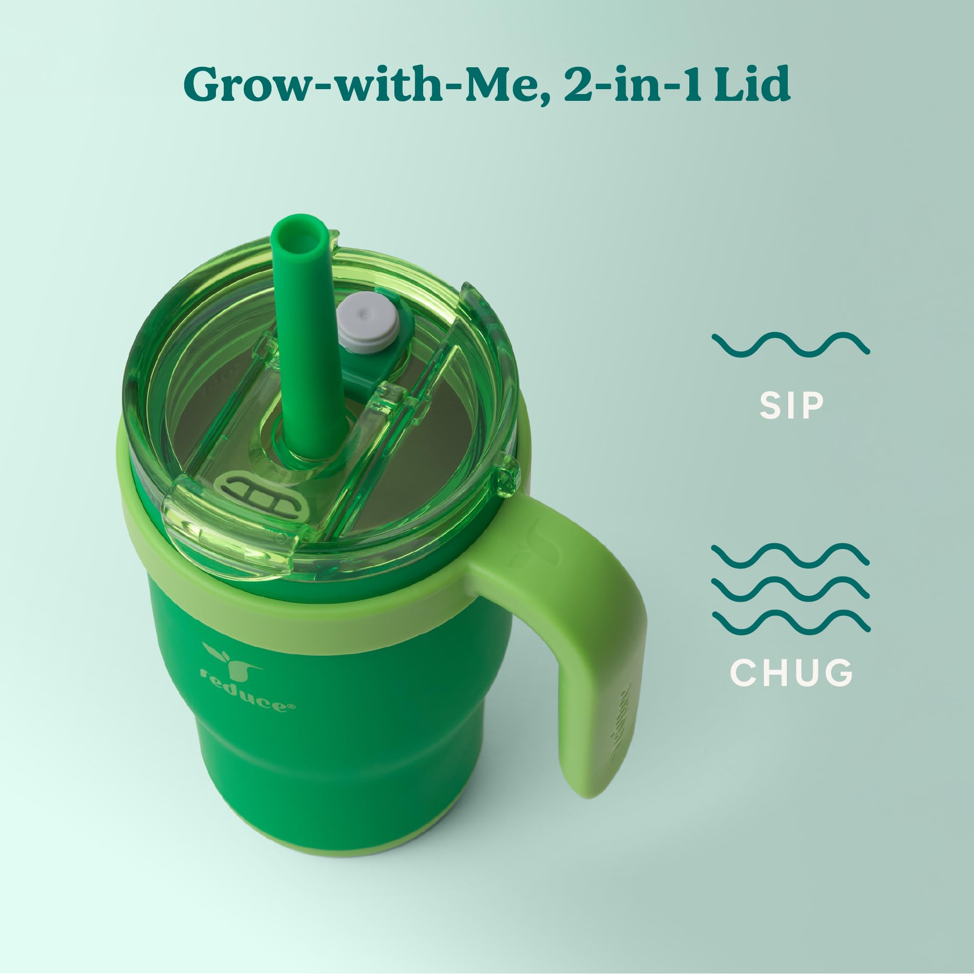 REDUCE Coldee Kids Tumbler insulation highlights dual-wall vacuum keeps drinks cold for hours.