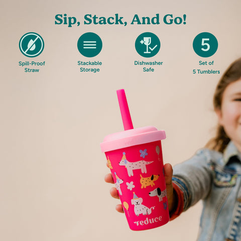 REDUCE GoGo's tumbler fits cupholders for on-the-go meals.