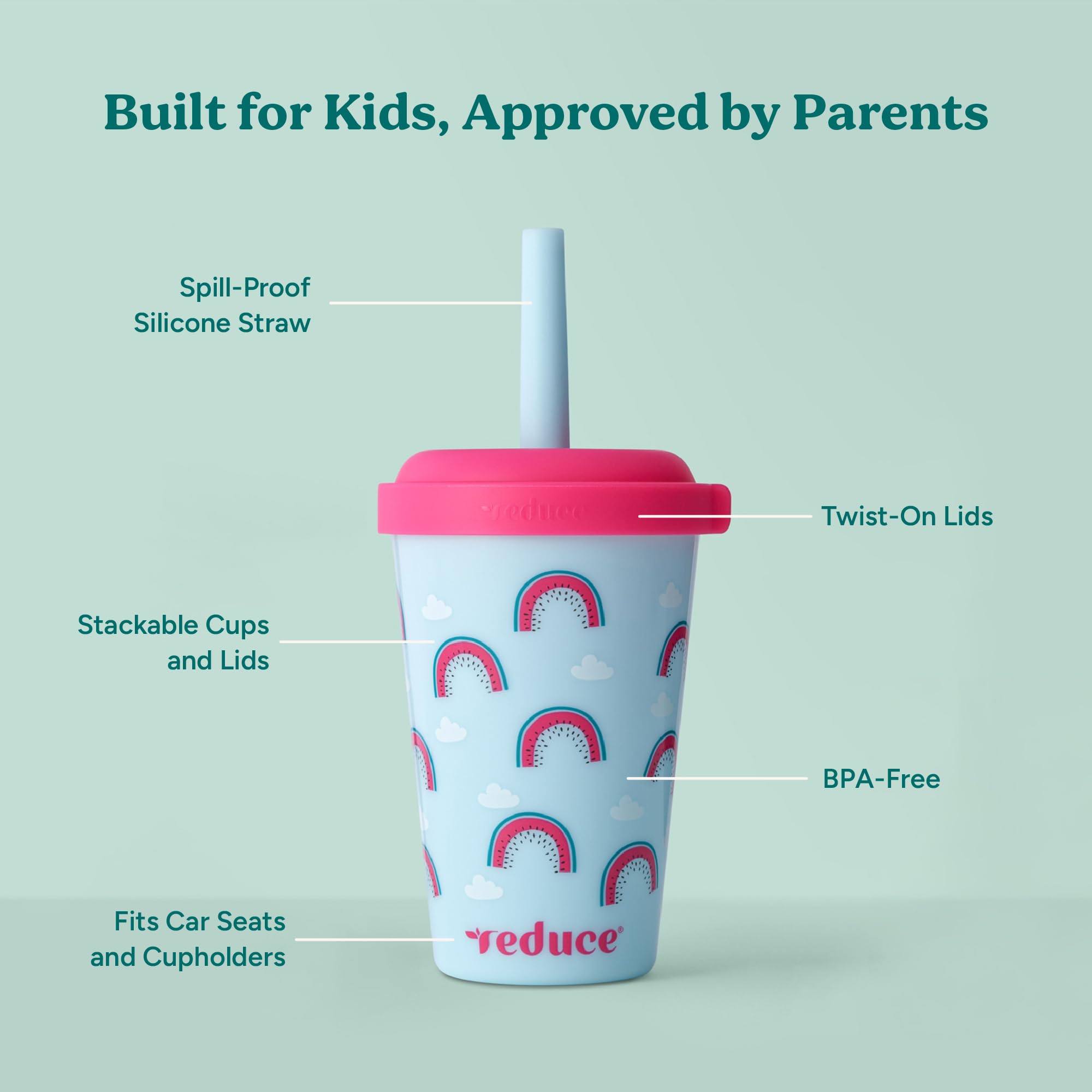 REDUCE GoGo's twist-on lid keeps drinks contained during travel.
