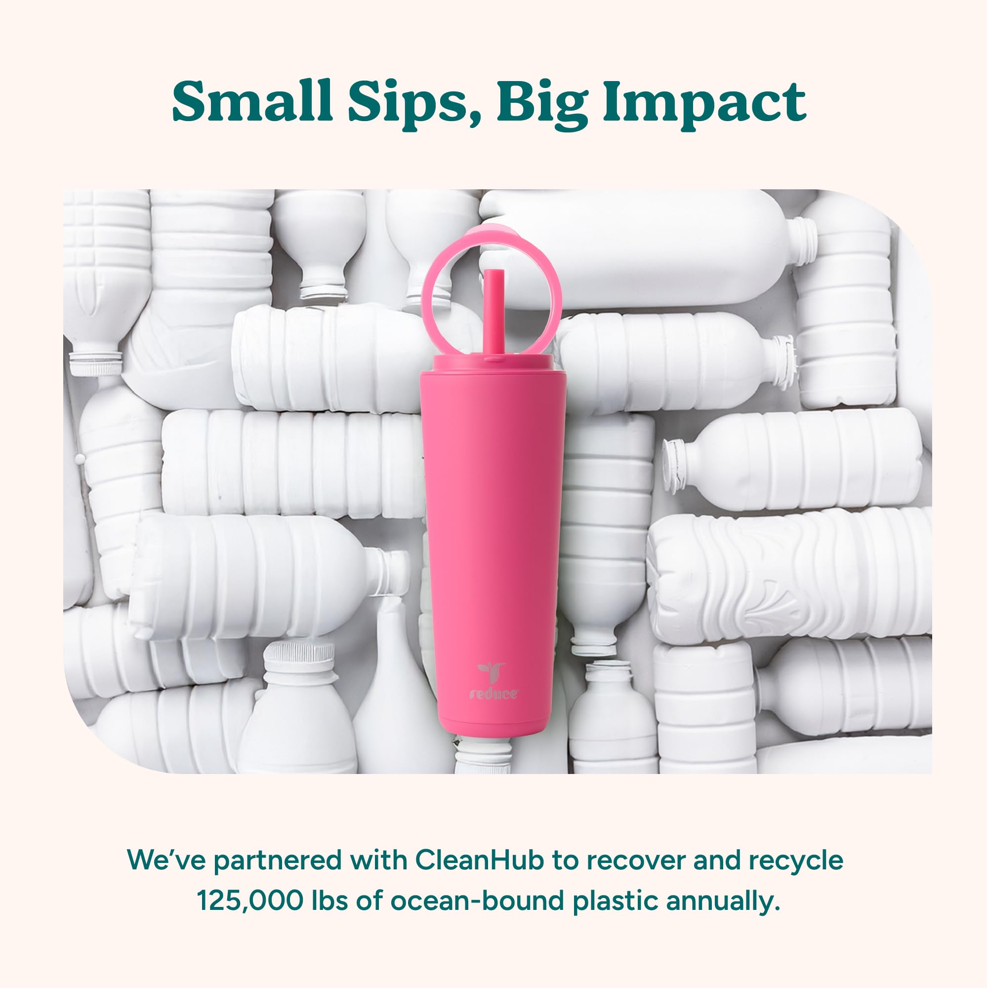REDUCE Halo silicone straw included for easy spill-free sipping