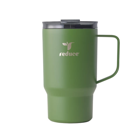 REDUCE Hot1 mug front view in sage shows stylish heat retention for commutes