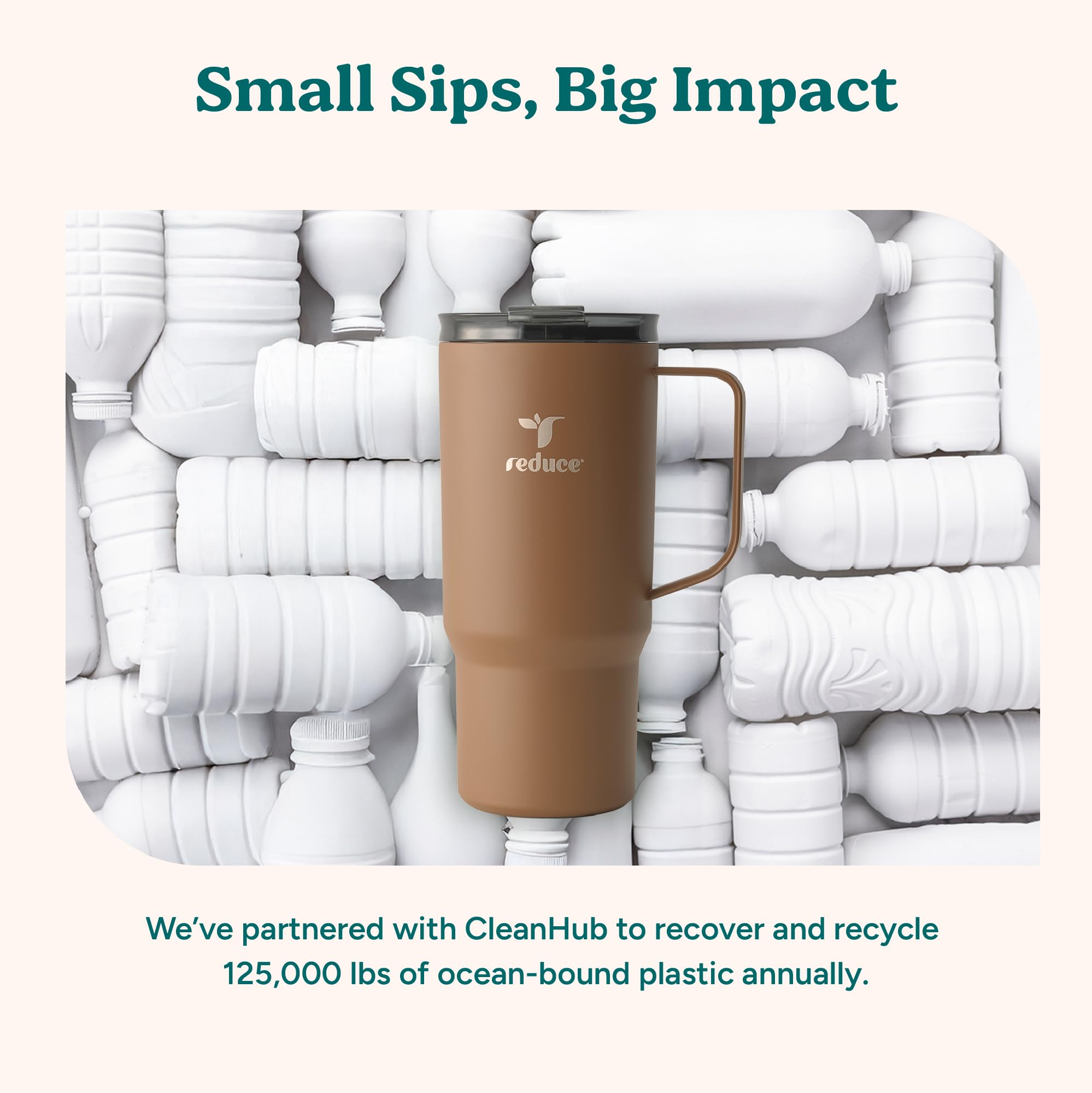 REDUCE Hot1 mug held during morning routine emphasizes warmth