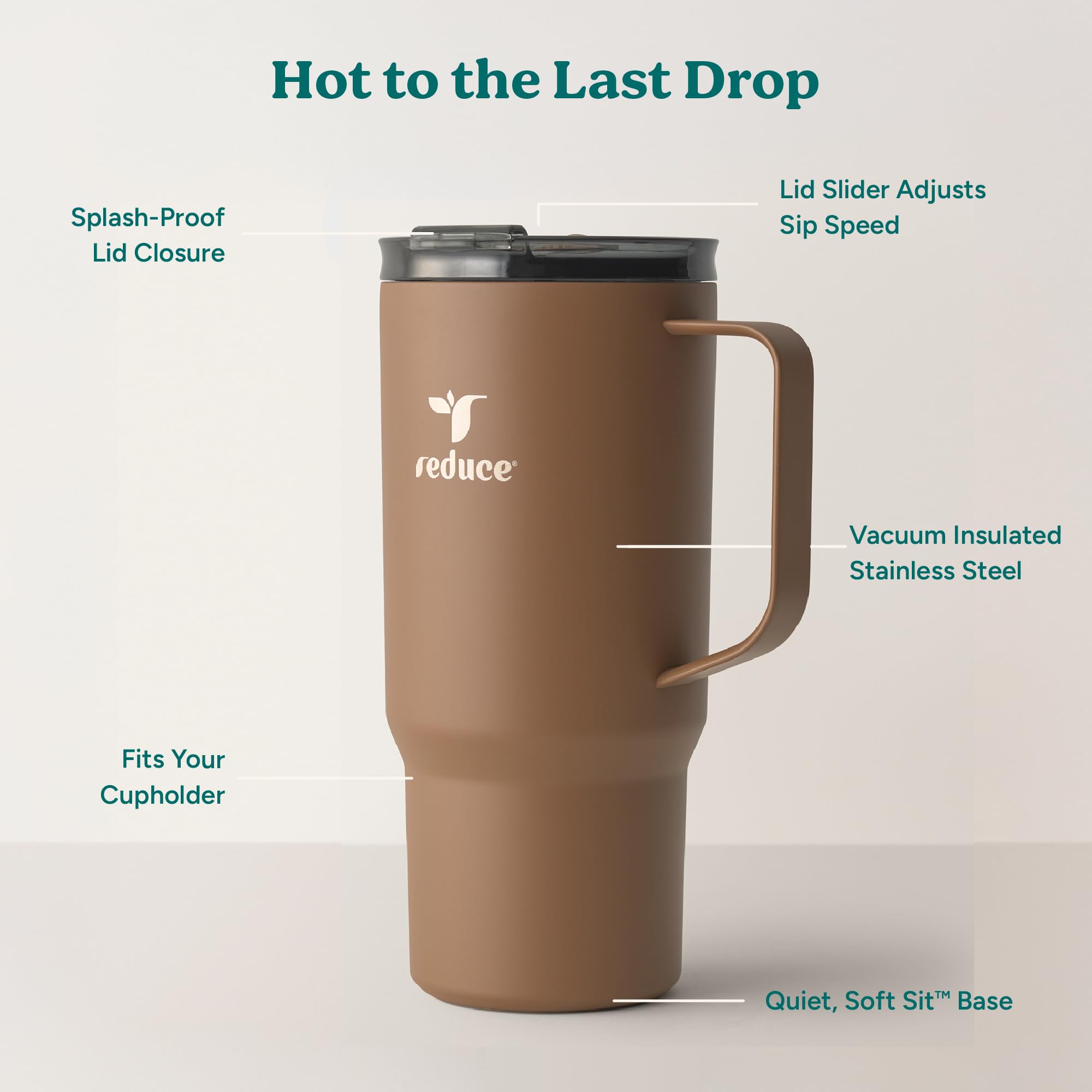 REDUCE Hot1 mug features 18/8 stainless steel and a durable 360 welded handle