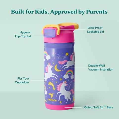Reduce Hydrate Pro Kids bottle keeps drinks cold for up to 30 hours.