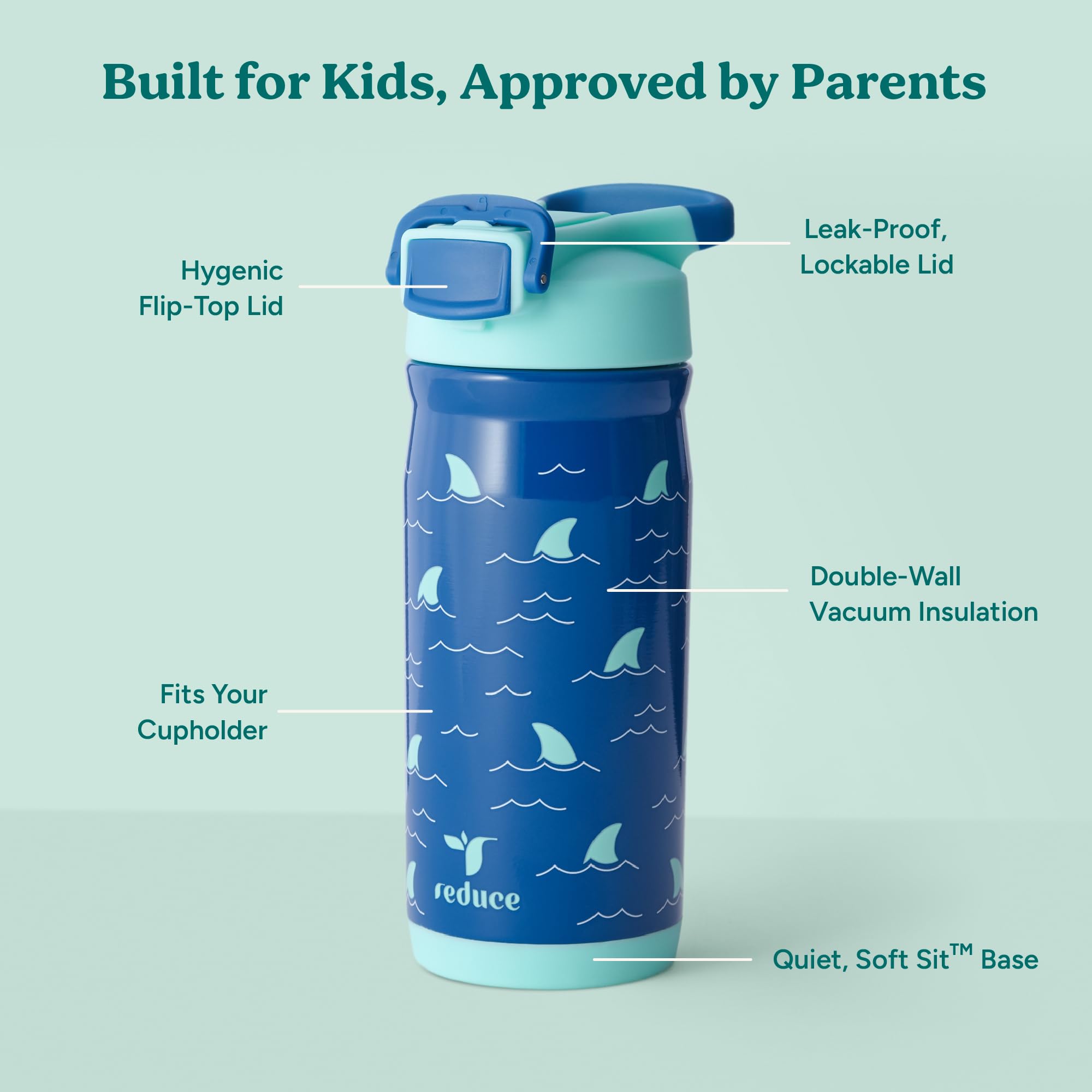 Reduce Hydrate Pro Kids 14oz bottle easy-grip design for small hands