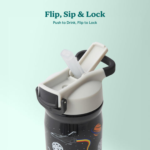 REDUCE Hydrate Pro Kids Galaxy cupholder fit ensures easy school day hydration.