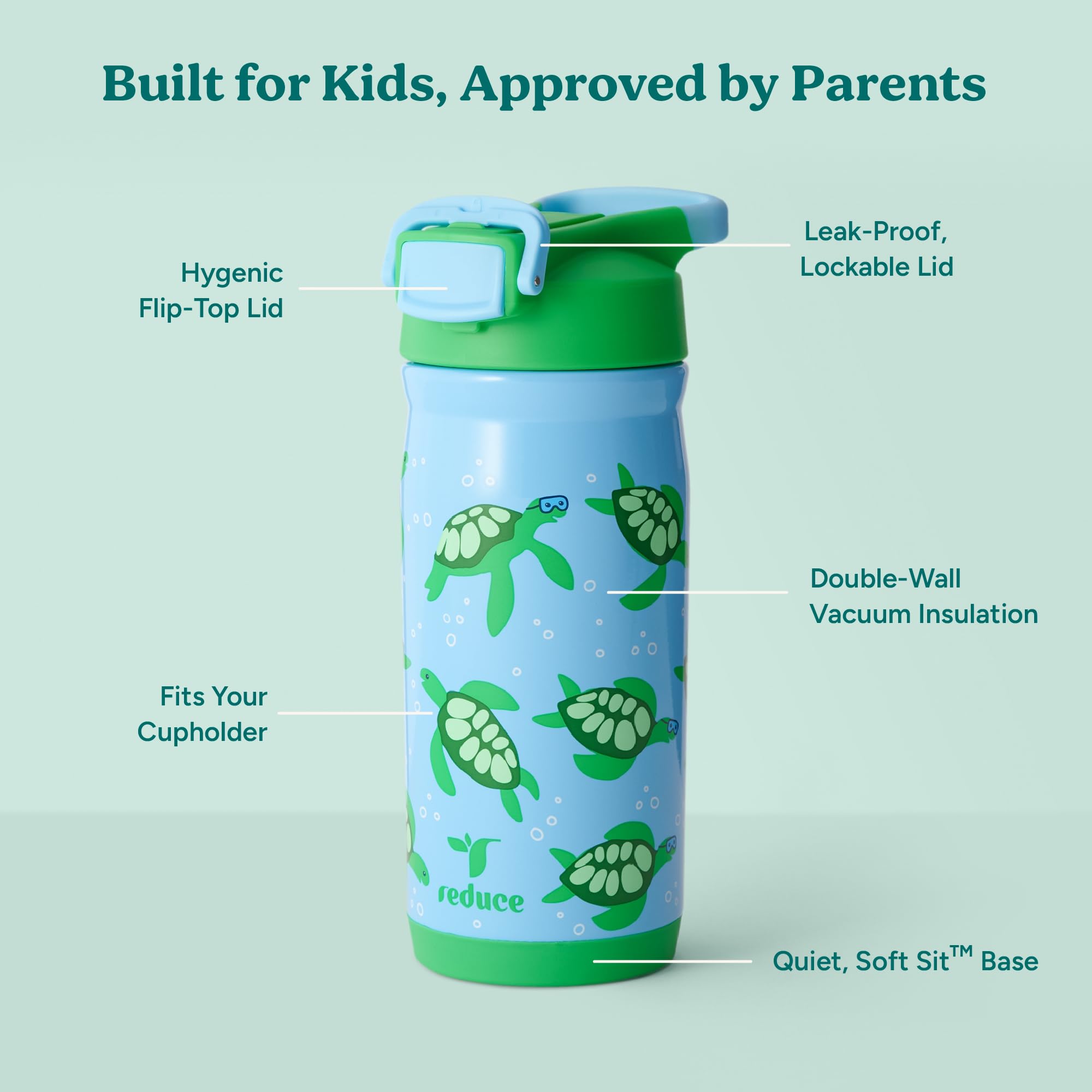 Reduce Hydrate Pro Kids bottle interior showing silicone straw