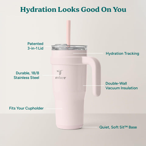 REDUCE 24oz interior ounce markings help track hydration precisely during workouts.