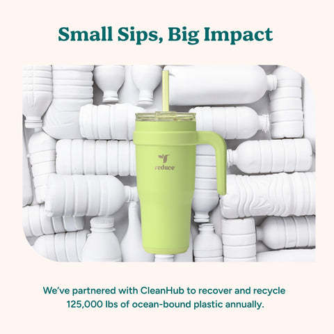 REDUCE reusable straw included supports eco-friendly on-the-go hydration.