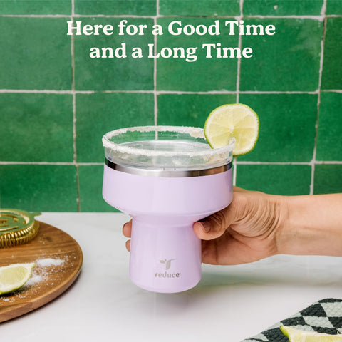 REDUCE Saltini 16oz tumbler at an outdoor party ready for easy serving