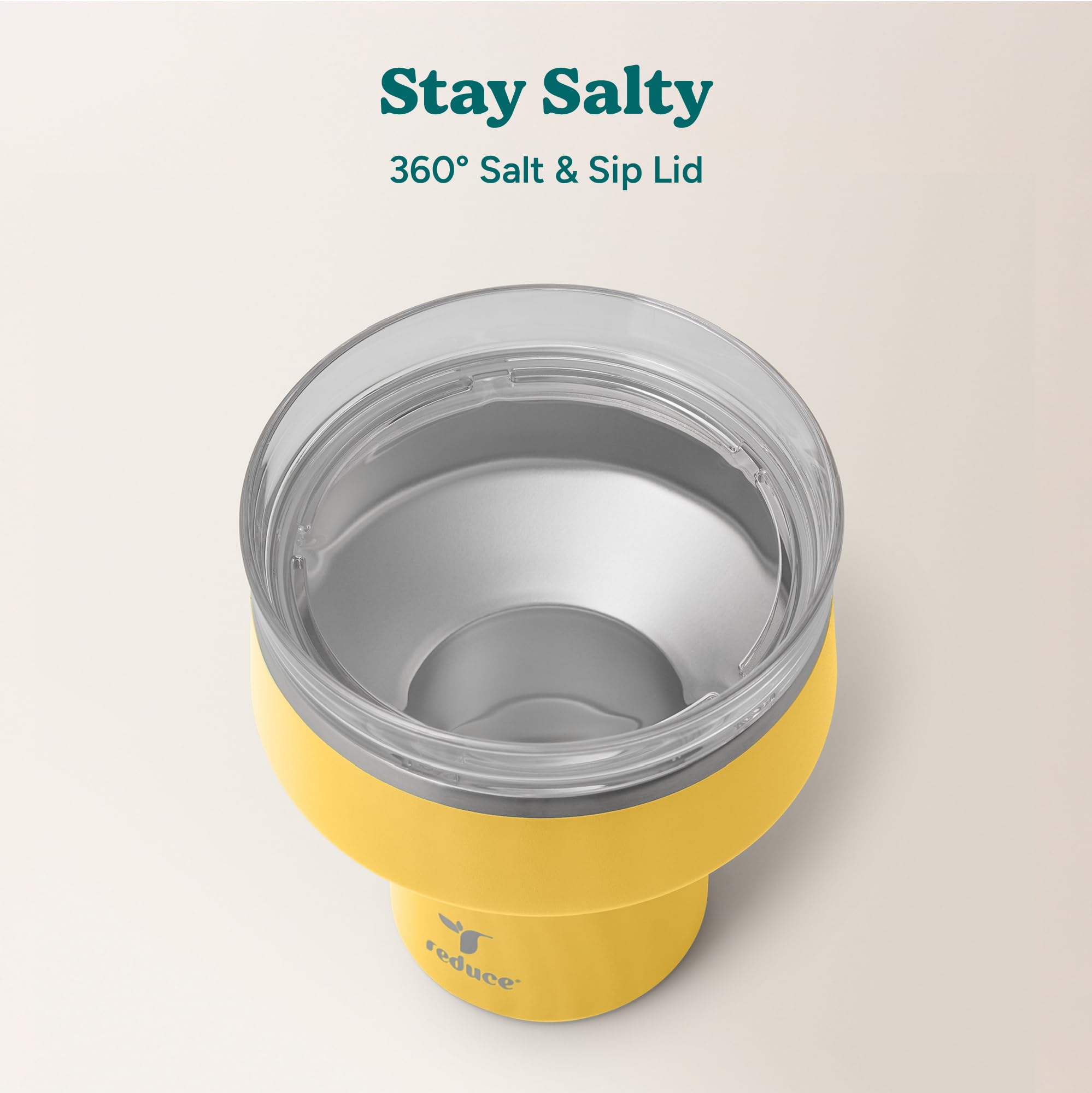 REDUCE Saltini 16oz tumbler features shatterproof stainless steel for safe, portable use