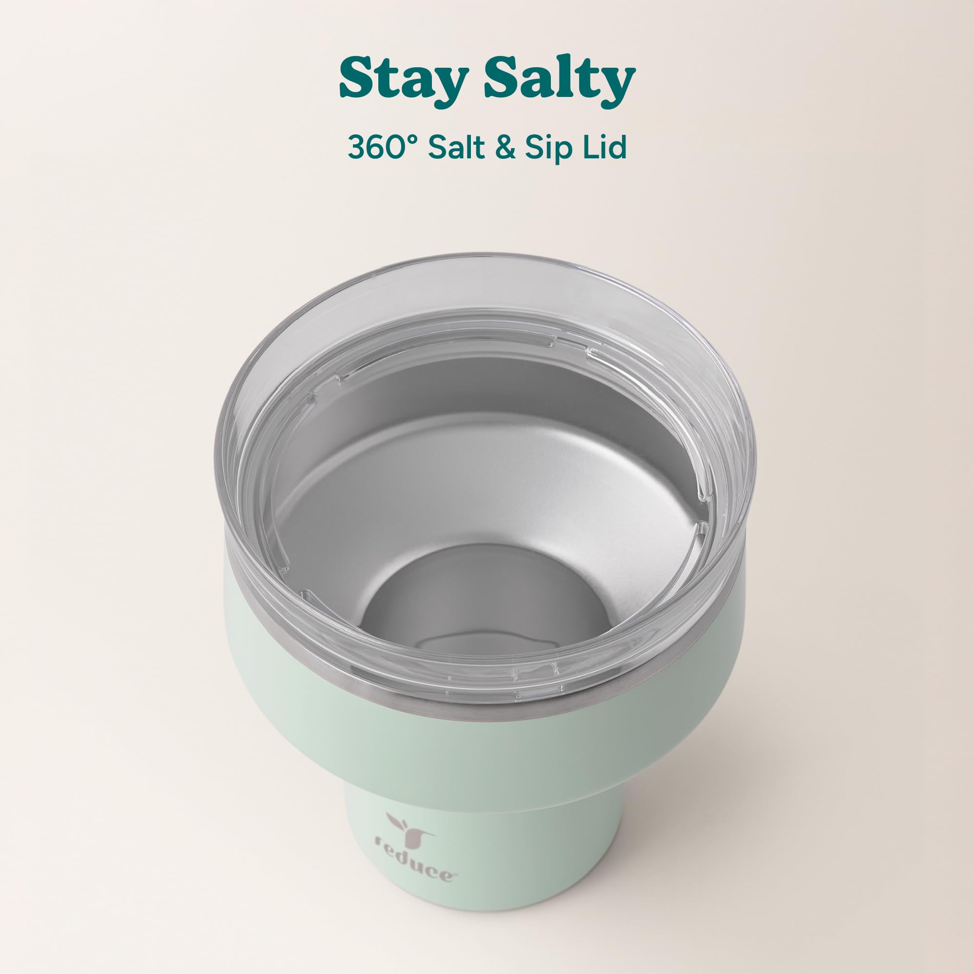 REDUCE Saltini wide stem and soft base provide secure grip.