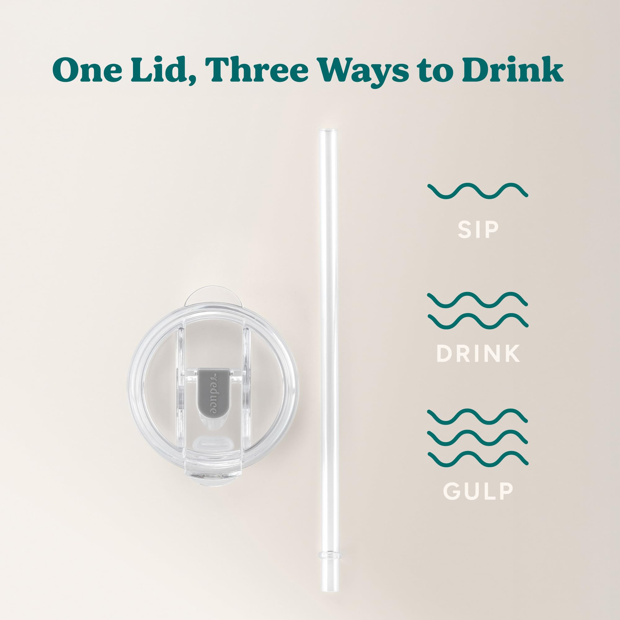 REDUCE spill-proof lid helps keep beverages contained during travel and daily use