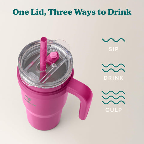 REDUCE tumbler with reusable straw for on-the-go hydration.