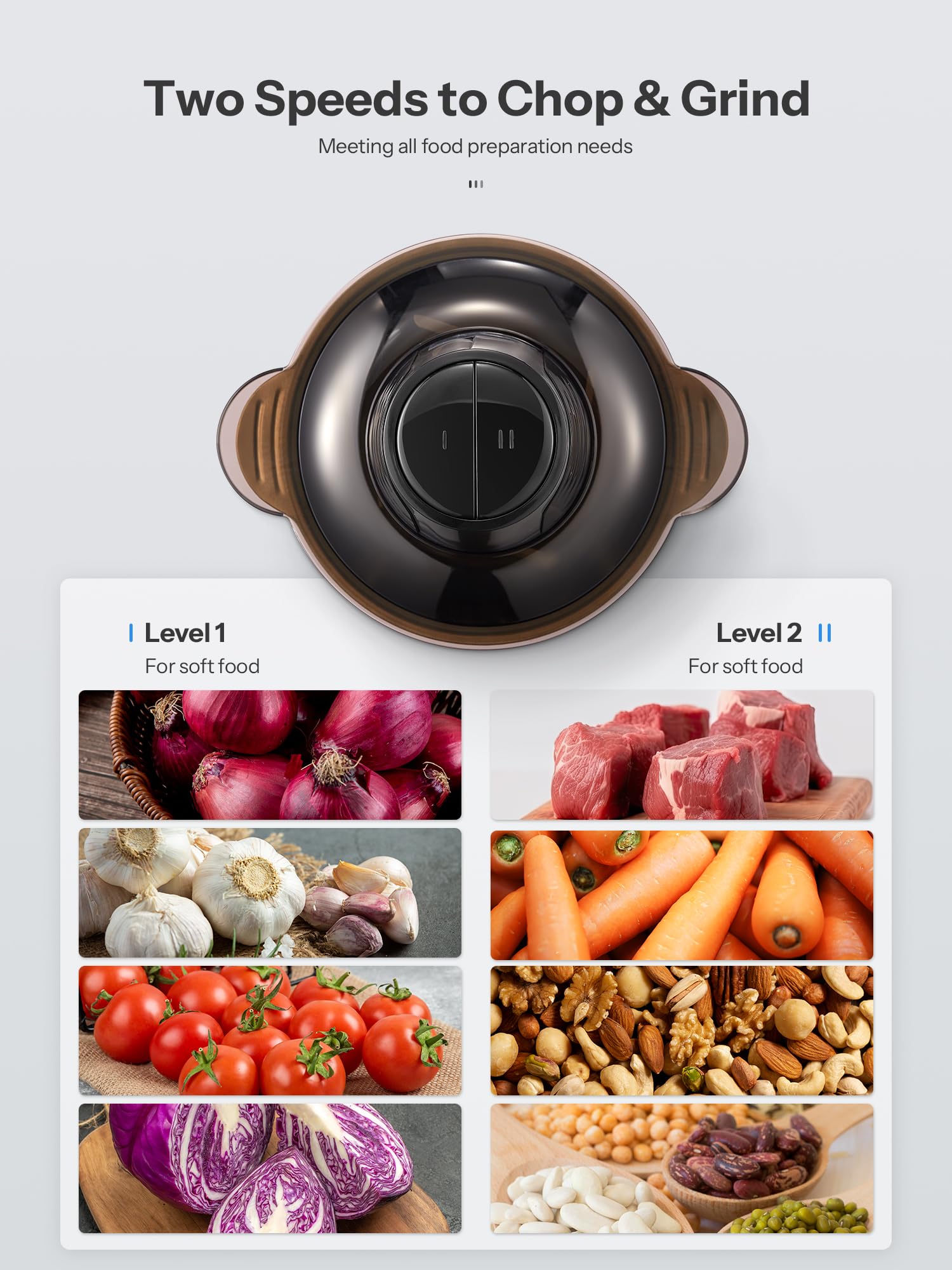 Meat and shrimp bowl in action for efficient prep with Reemix.