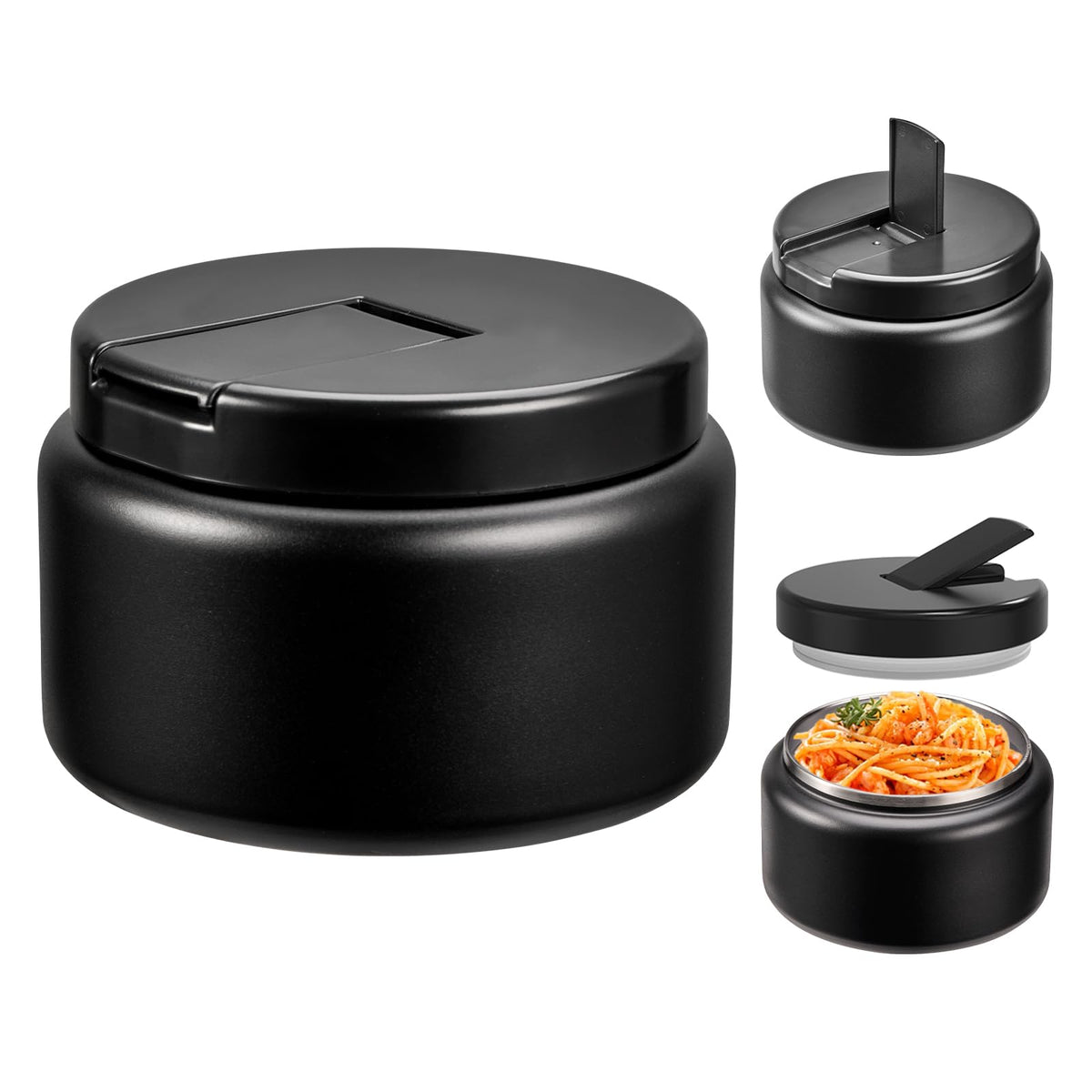 Reeple 13.5oz kids jar with buckle lid open handle, easy for kids to access meals at school.