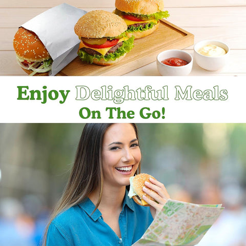 Regency Wraps burger and sandwich bags keep drips away and hands clean