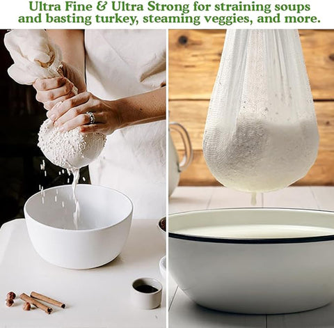 Filtration with Regency Wraps cheese cloth for clear soups and sauces