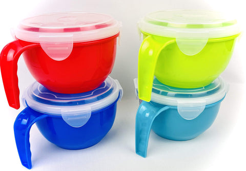 Regent microwavable soup bowls with handles ideal for reheating portions.