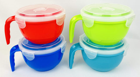 Regent soup bowls vented lid closeup shows spill-safe microwaving.