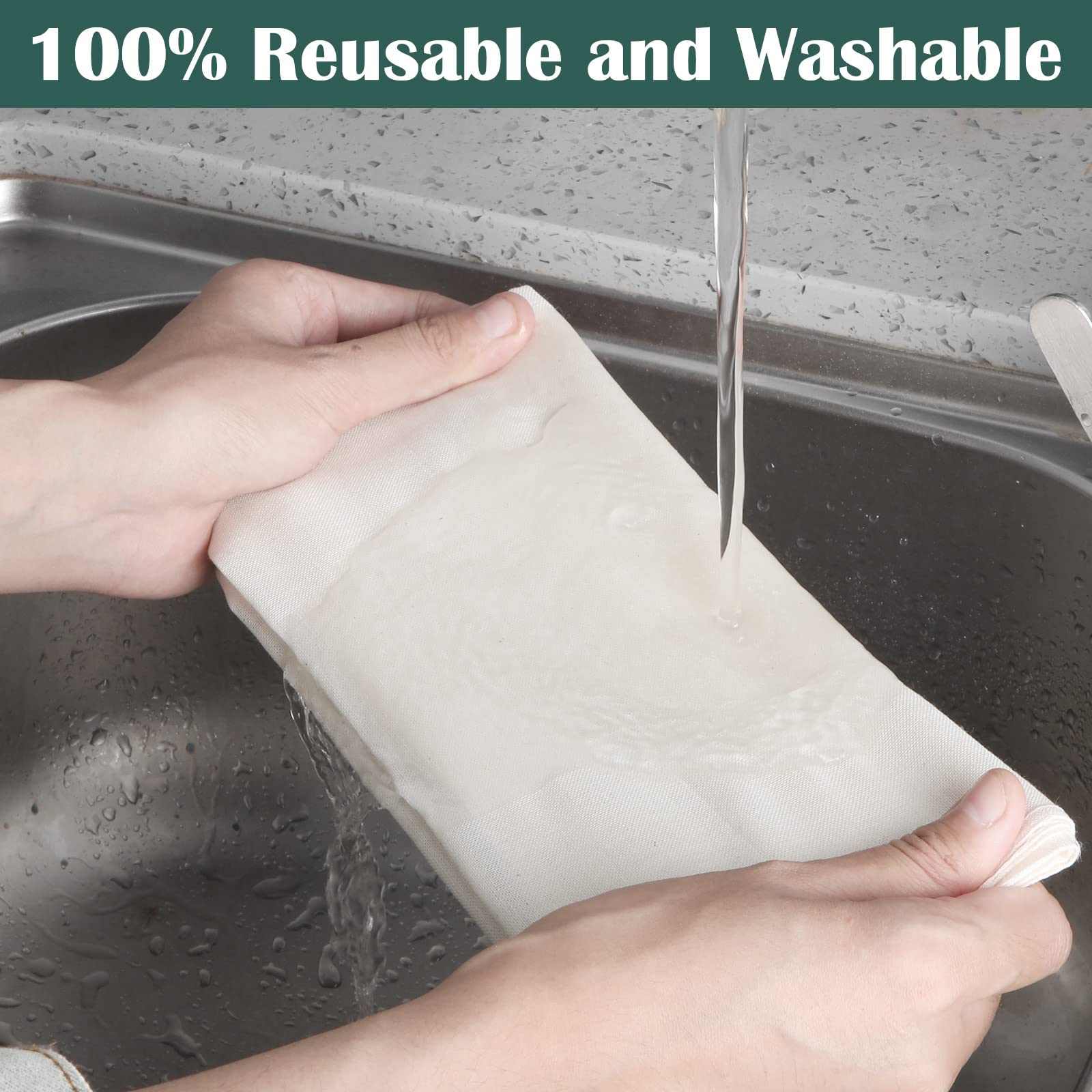 Reginary 40x40 thread count mesh enables thorough liquid filtration.