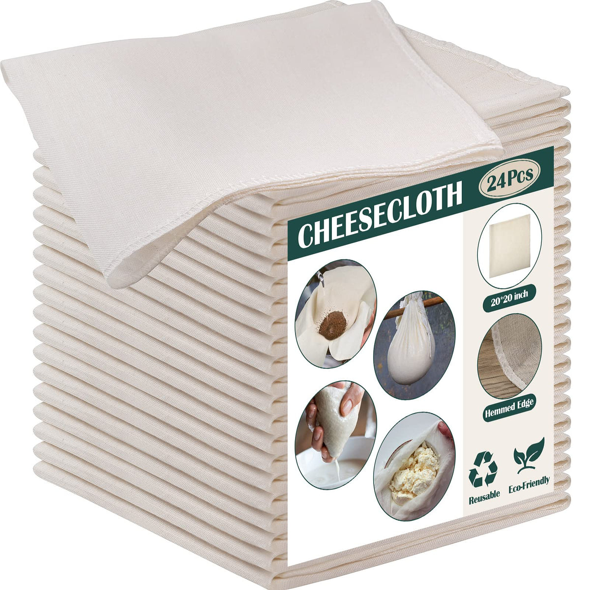 Reginary 24pc cheesecloth pack—a 20x20 inch sheet for efficient straining.