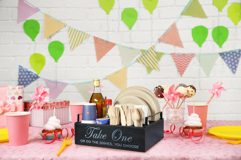 Rehuei gift-ready wood caddy adds style and order to any kitchen or table.