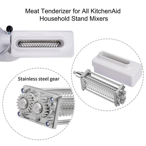 Tenderized meat prep with Reikame attachment ready for marinades.