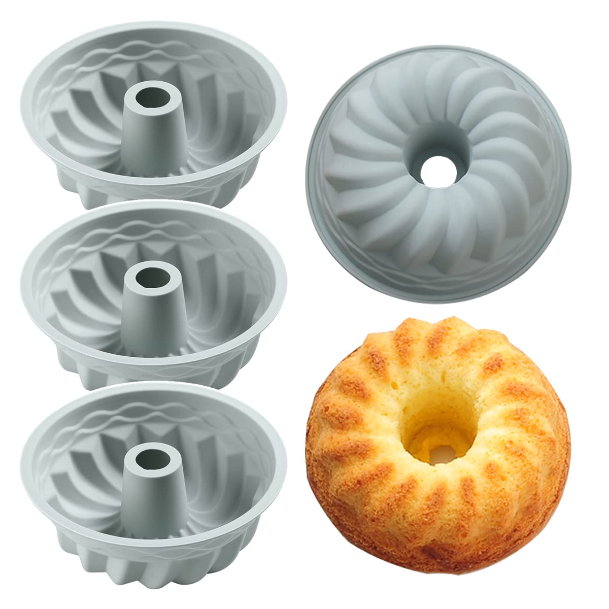 REKIDOOL round baking pans 4-piece set for creative mini cakes.