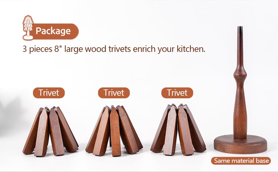 REKMO AMOY LANGYE trivets placed on a dining table to shield surfaces.