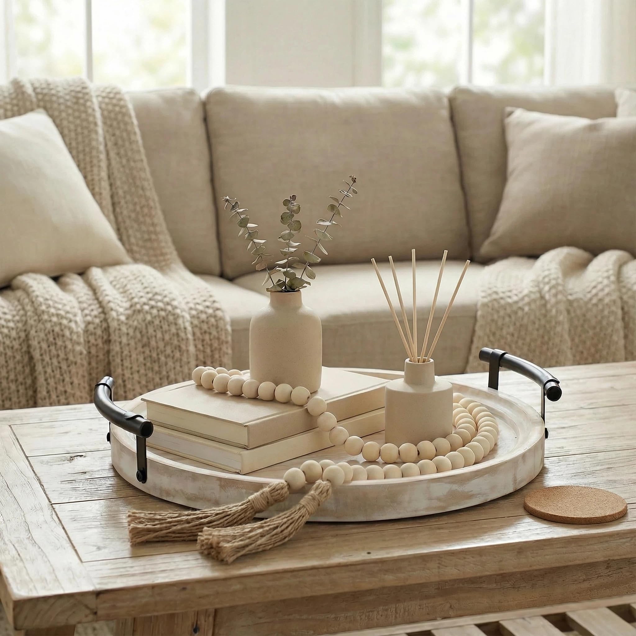 Relaxing Garden bead garland included for instant textured warmth