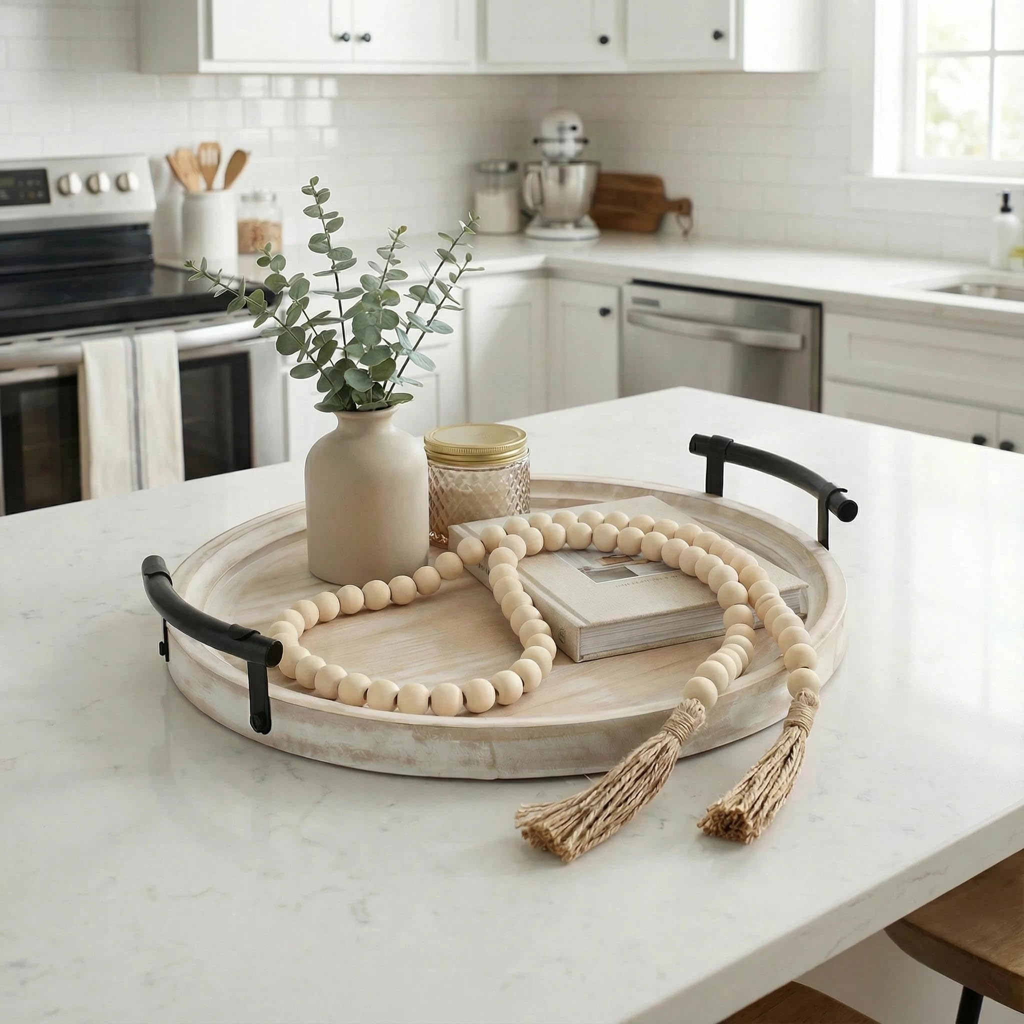 Relaxing Garden decorative tray suited for tabletops, islands, and consoles