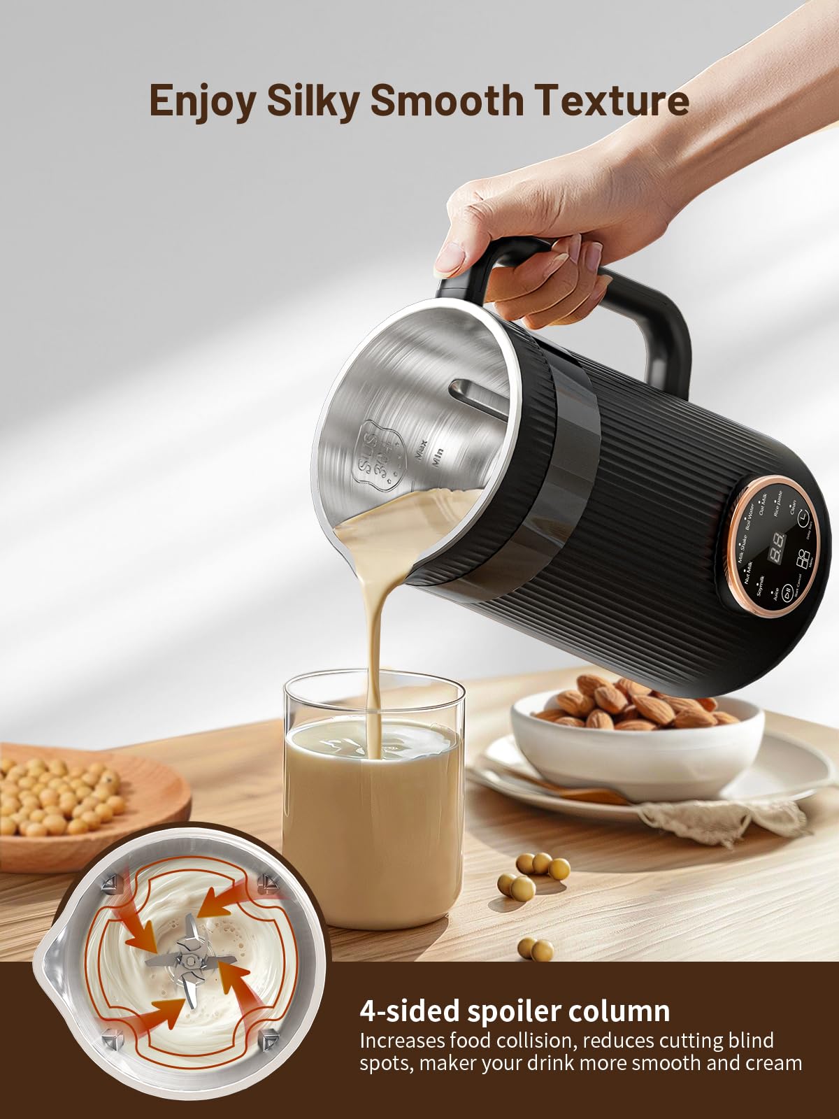 RELEXNOW 12-hour delay timer allows waking to fresh plant milk
