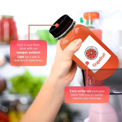 Reli 21-pack bottles ideal for batch juicing and storage.