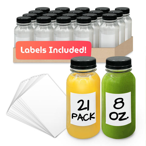 Reli 8 oz juice bottle with clear plastic to showcase colorful drinks.