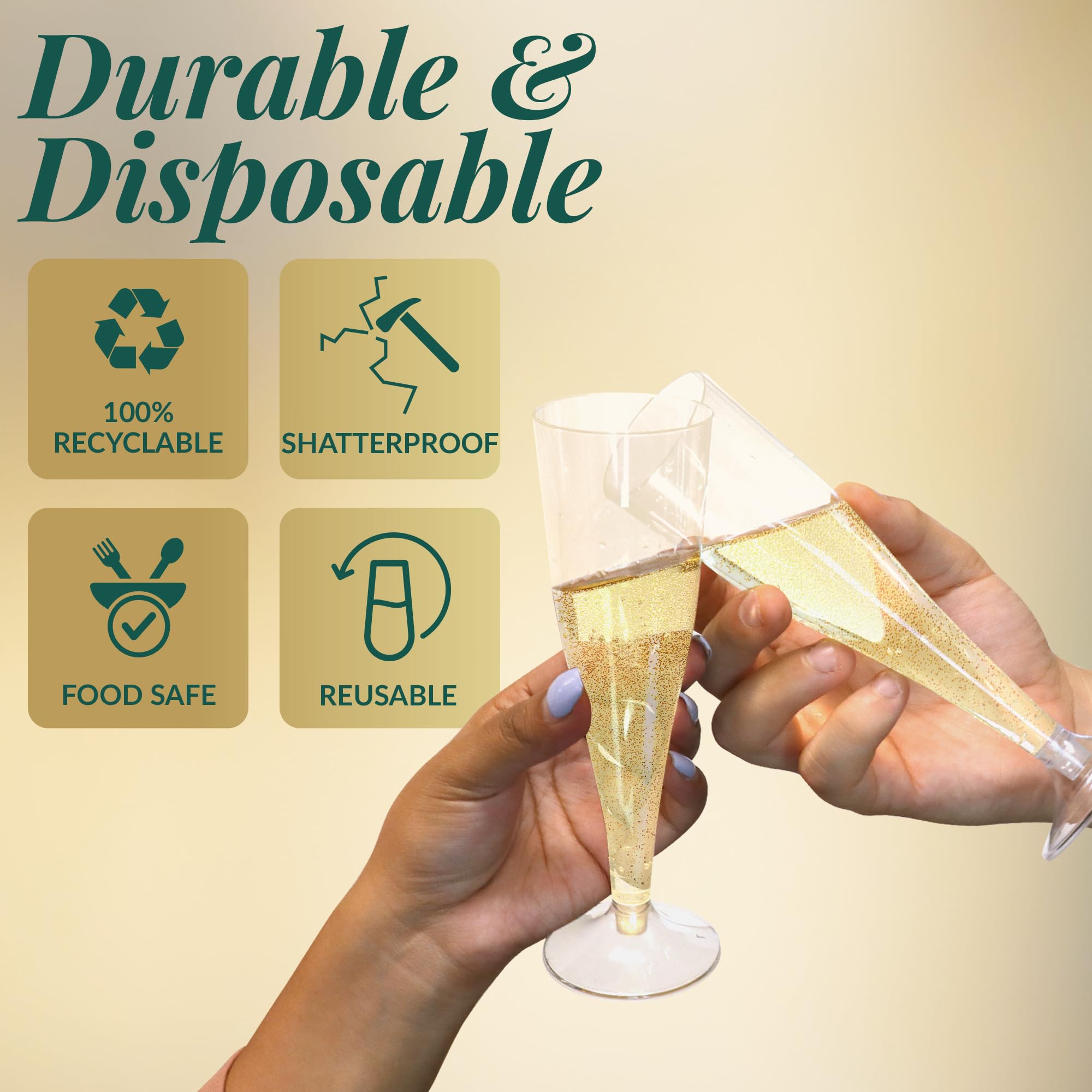 Reli disposable flutes ideal for cocktails and mimosas at parties