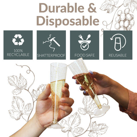 Reli elegant design champagne flutes add a refined look to celebrations.