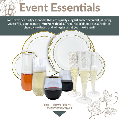 Reli bulk partyware champagne flutes suitable for cocktails and mimosas.